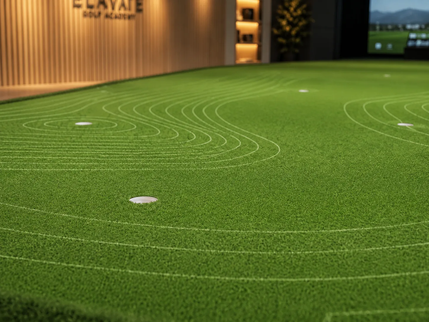 Interactive smart putting green at Zest Golf Houston